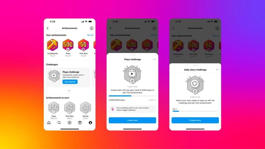 Získajte odznaky a odmeny za populárne zvuky a efekty v Instagram Reels.