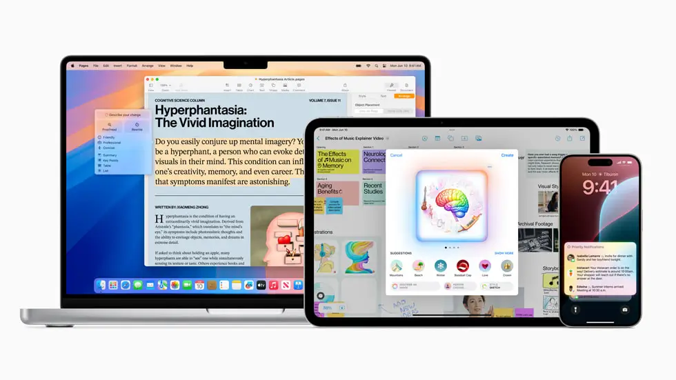 Apple Intelligence for iPhone, iPad, Mac unveiled.