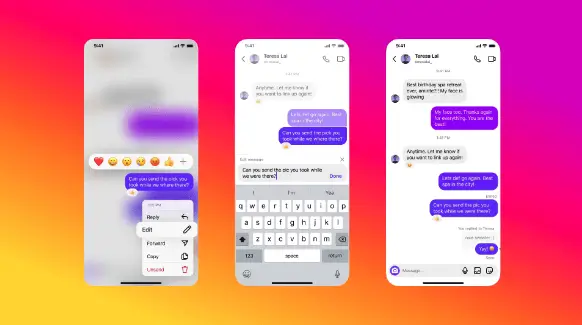 Instagram Direct nové funkcie – editácia správ a pripínanie konverzácií.