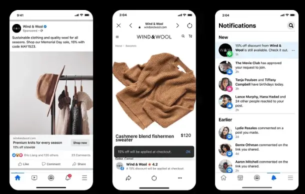 Používateľ aktivujúci promo kód v reklame na Instagrame.