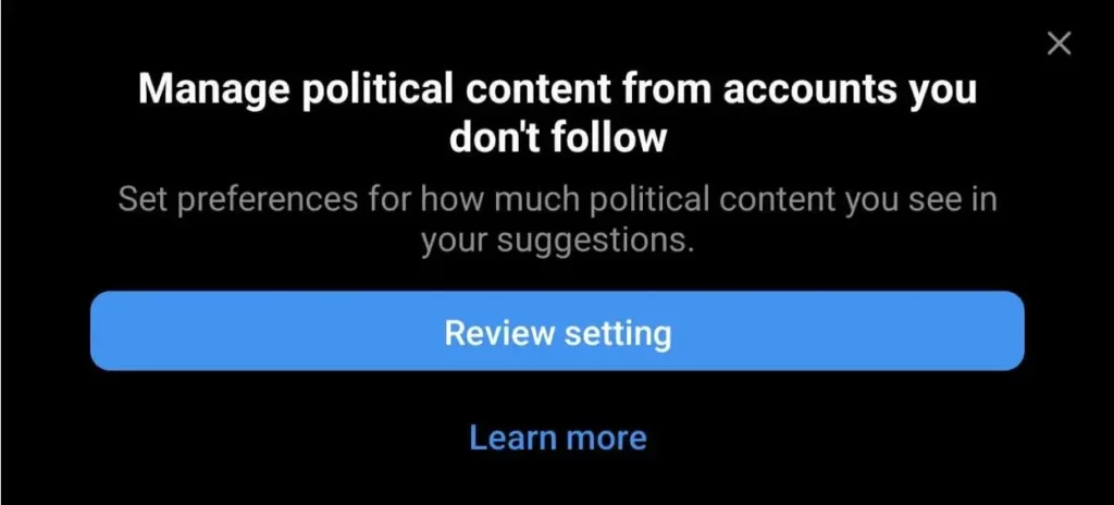 Meta's new settings allow users to control political content visibility.