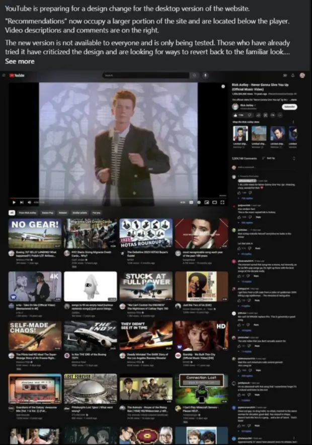 YouTube redizajn desktop verzie – nové rozloženie prvkov