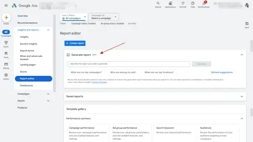 Google Ads AI reports now available in Report Editor