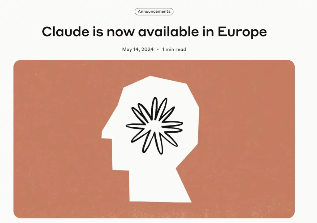 Claude AI by Anthropic now available in Europe.