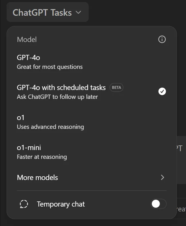 User setting up ChatGPT scheduled tasks on phone