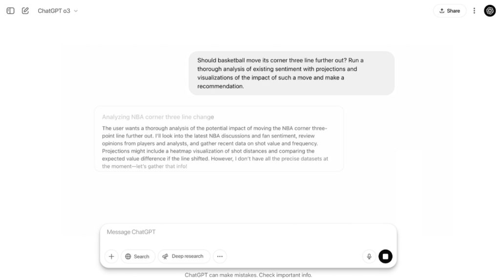 Funkcie OpenAI o3 o4-mini analyzujú náčrt na tabuli